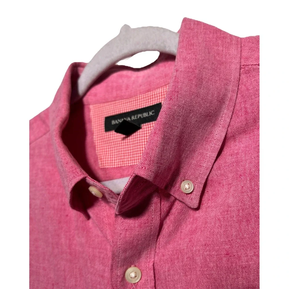 Banana Republic Linen Button Down Shirt Men's Size Large Summer‎ EUC